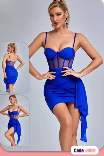 Bustier Ruffle Hem Mini Dress